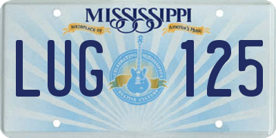 MS license plate LUG125
