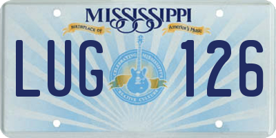 MS license plate LUG126