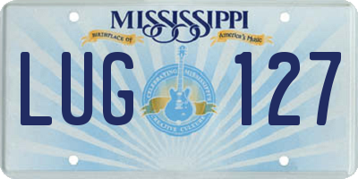 MS license plate LUG127