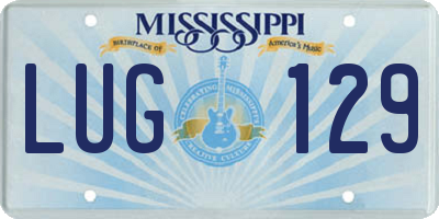 MS license plate LUG129