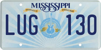 MS license plate LUG130