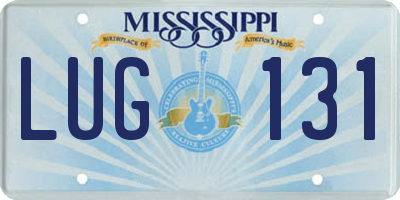 MS license plate LUG131