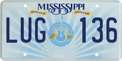 MS license plate LUG136