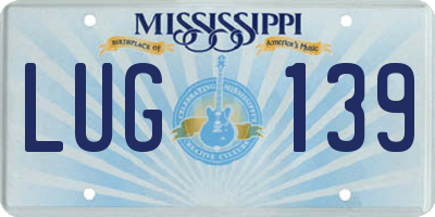 MS license plate LUG139