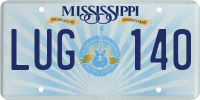 MS license plate LUG140