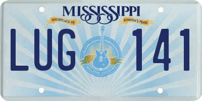 MS license plate LUG141