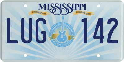 MS license plate LUG142