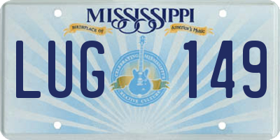 MS license plate LUG149