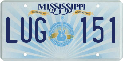 MS license plate LUG151