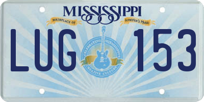 MS license plate LUG153