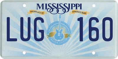 MS license plate LUG160