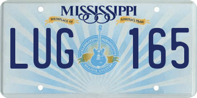 MS license plate LUG165