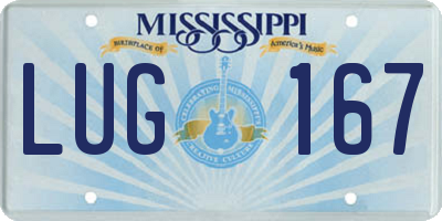 MS license plate LUG167