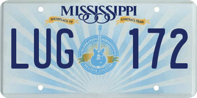 MS license plate LUG172