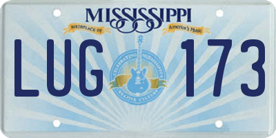 MS license plate LUG173