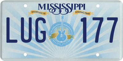 MS license plate LUG177