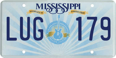 MS license plate LUG179