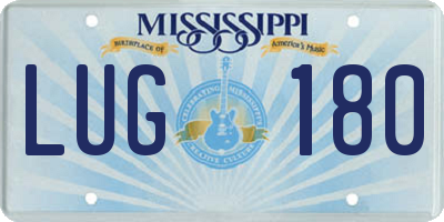 MS license plate LUG180