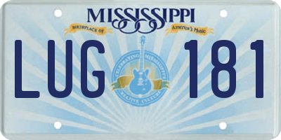 MS license plate LUG181