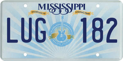 MS license plate LUG182