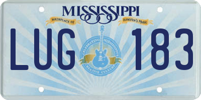 MS license plate LUG183