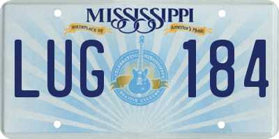 MS license plate LUG184
