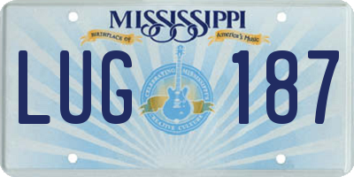MS license plate LUG187