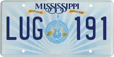 MS license plate LUG191