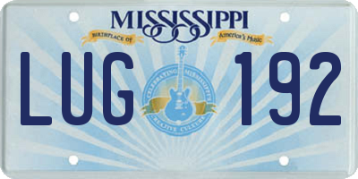 MS license plate LUG192