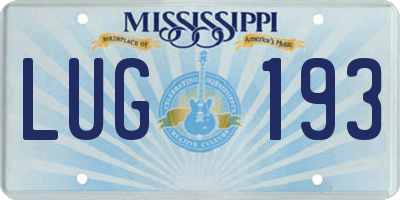 MS license plate LUG193