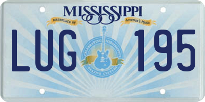 MS license plate LUG195