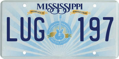 MS license plate LUG197