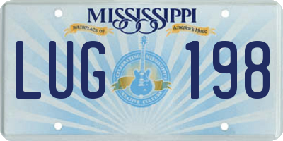 MS license plate LUG198