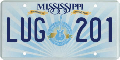 MS license plate LUG201