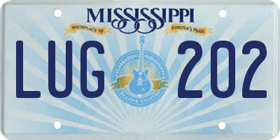 MS license plate LUG202