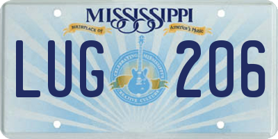 MS license plate LUG206