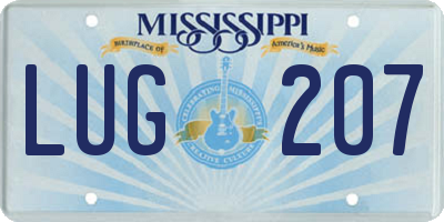 MS license plate LUG207