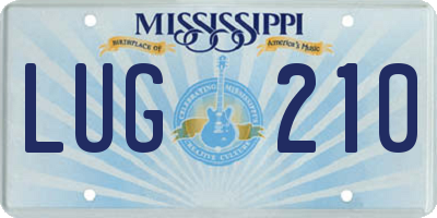 MS license plate LUG210