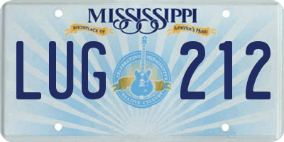 MS license plate LUG212