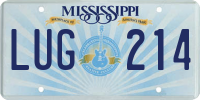 MS license plate LUG214