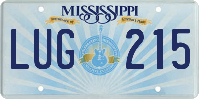 MS license plate LUG215