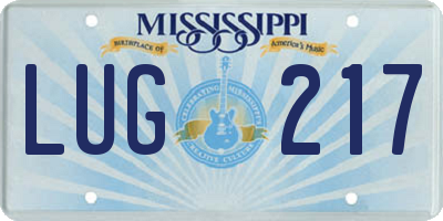MS license plate LUG217