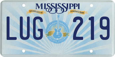 MS license plate LUG219