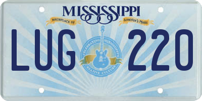 MS license plate LUG220