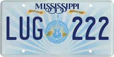 MS license plate LUG222