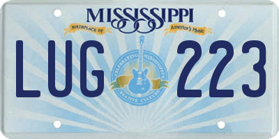 MS license plate LUG223