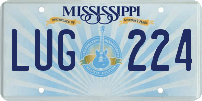 MS license plate LUG224