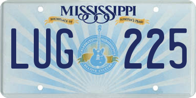 MS license plate LUG225