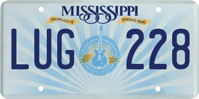 MS license plate LUG228