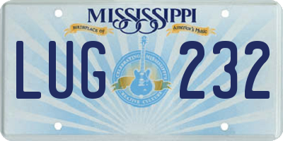 MS license plate LUG232